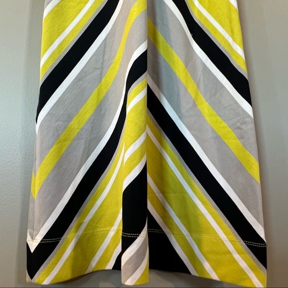 Banana Republic Milly Collection Lime Navy Chevron Stripe Sleeveless Dress SZ 6 - Picture 6 of 8